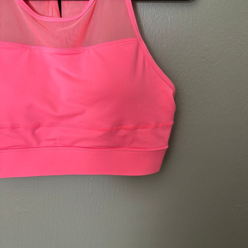 ZYIA Hot Pink Mesh High Neck Sports Bra Size XXL casual comfort everyday zip up - Picture 2 of 8
